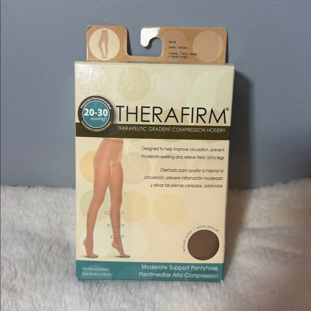 Therafirm Therapeutic Compression Hoisery Pantyhose Colour Sand Size M NEW